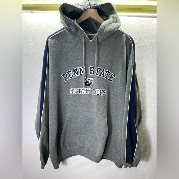 Penn State Nittany Lions Embroidered VTG Hoodie Sweatshirt Mens XL Gray 2404 - Picture 1 of 8